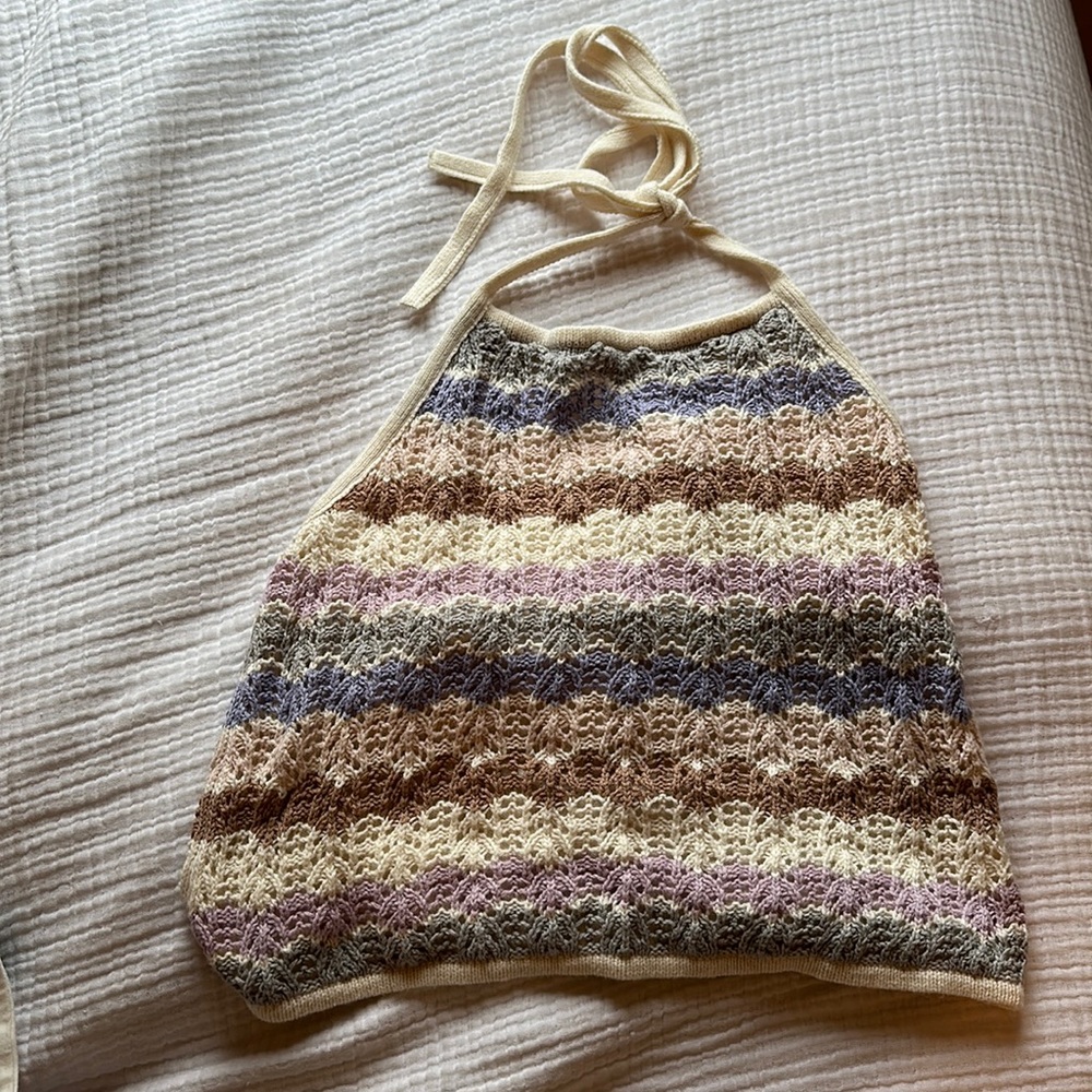 American Eagle Crochet Halter Tank